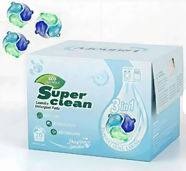 Environmentally friendly box packaging for laundry detergent pods. Environmentally friendly box packaging for laundry detergent pods.